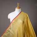 Yellow - bengal fine tissue zari plain fabric 05