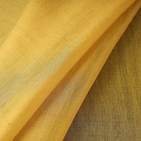 Yellow - bengal fine tissue zari plain fabric 05