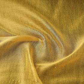 Yellow - bengal fine tissue zari plain fabric 05