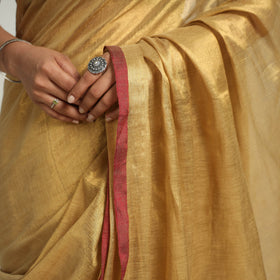 Yellow Bengal Fine Tissue Zari Saree Online at iTokri.com