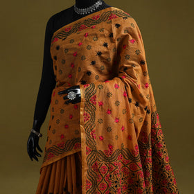 Bengal hand embroidery silk cotton kantha saree 03