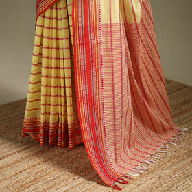 Yellow - bengal handwoven cotton begumpuri saree 03