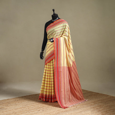 Yellow - bengal handwoven cotton begumpuri saree 03