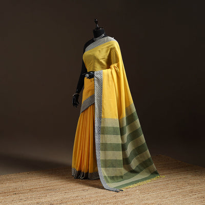 Yellow - bengal handwoven cotton begumpuri saree 05