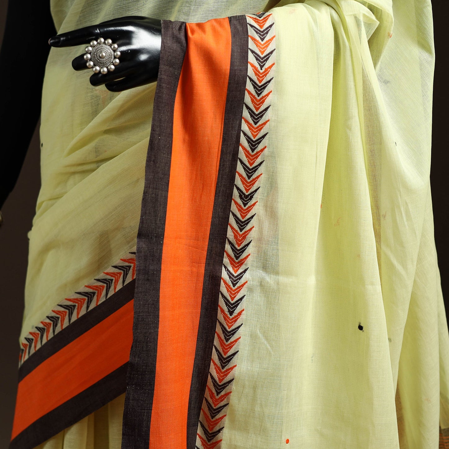 Yellow - bengal handwoven cotton begumpuri saree 11