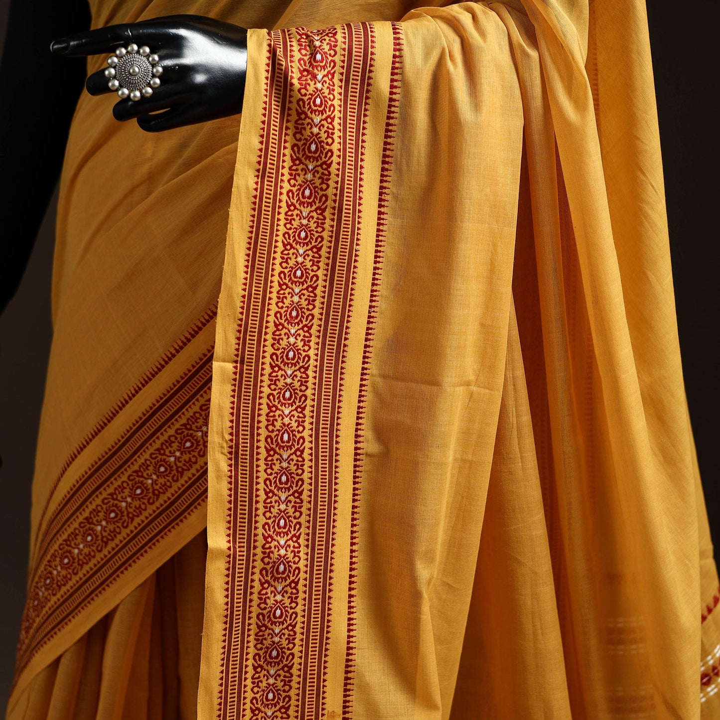 Yellow - bengal handwoven cotton begumpuri saree 15