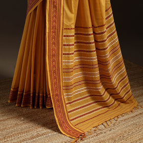 Yellow - bengal handwoven cotton begumpuri saree 15