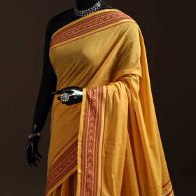 Yellow - bengal handwoven cotton begumpuri saree 15