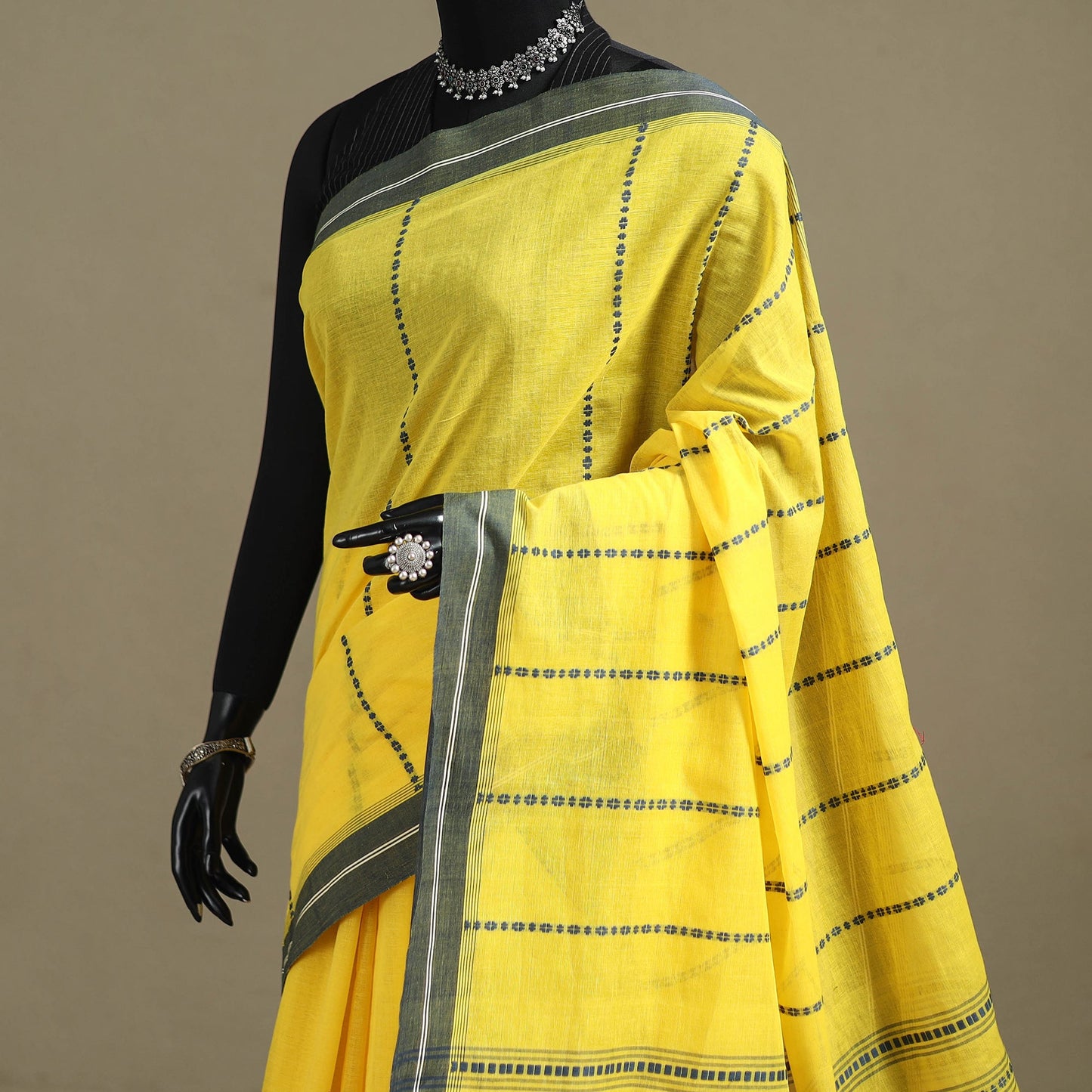 Yellow - bengal handwoven cotton begumpuri saree 27
