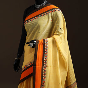 Yellow - bengal handwoven cotton begumpuri saree 38
