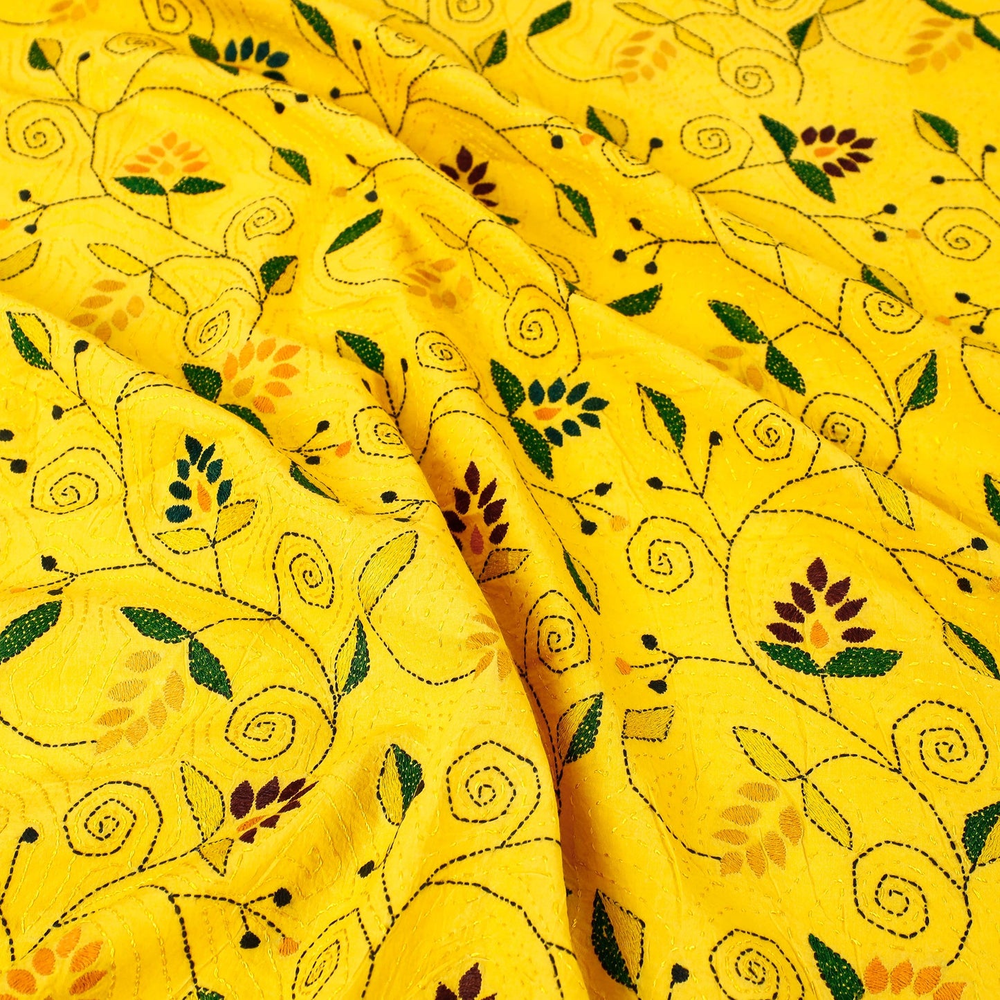 Buy Bengal Kantha Embroidered Cotton Single Bed Cover 01 Online at iTokri.com