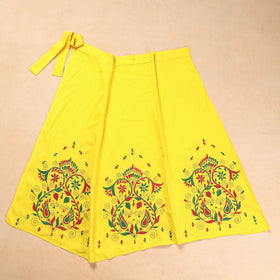  Bengal Kantha Embroidery Cotton Wrap Around Skirt 
