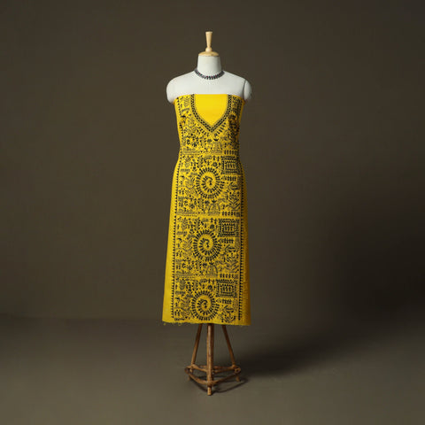 Bengal kantha hand embroidered cotton unstitched kurta