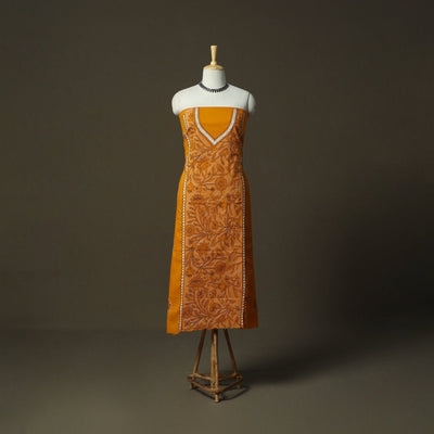 Bengal kantha hand embroidered cotton unstitched kurta