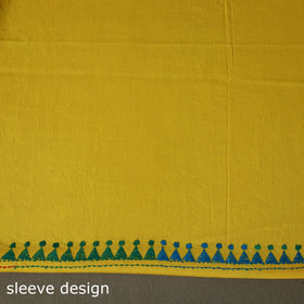 Bengal kantha hand embroidered cotton unstitched kurta