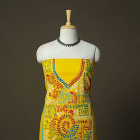 Bengal kantha hand embroidered cotton unstitched kurta