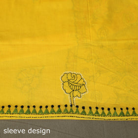 Bengal kantha hand embroidered cotton unstitched kurta