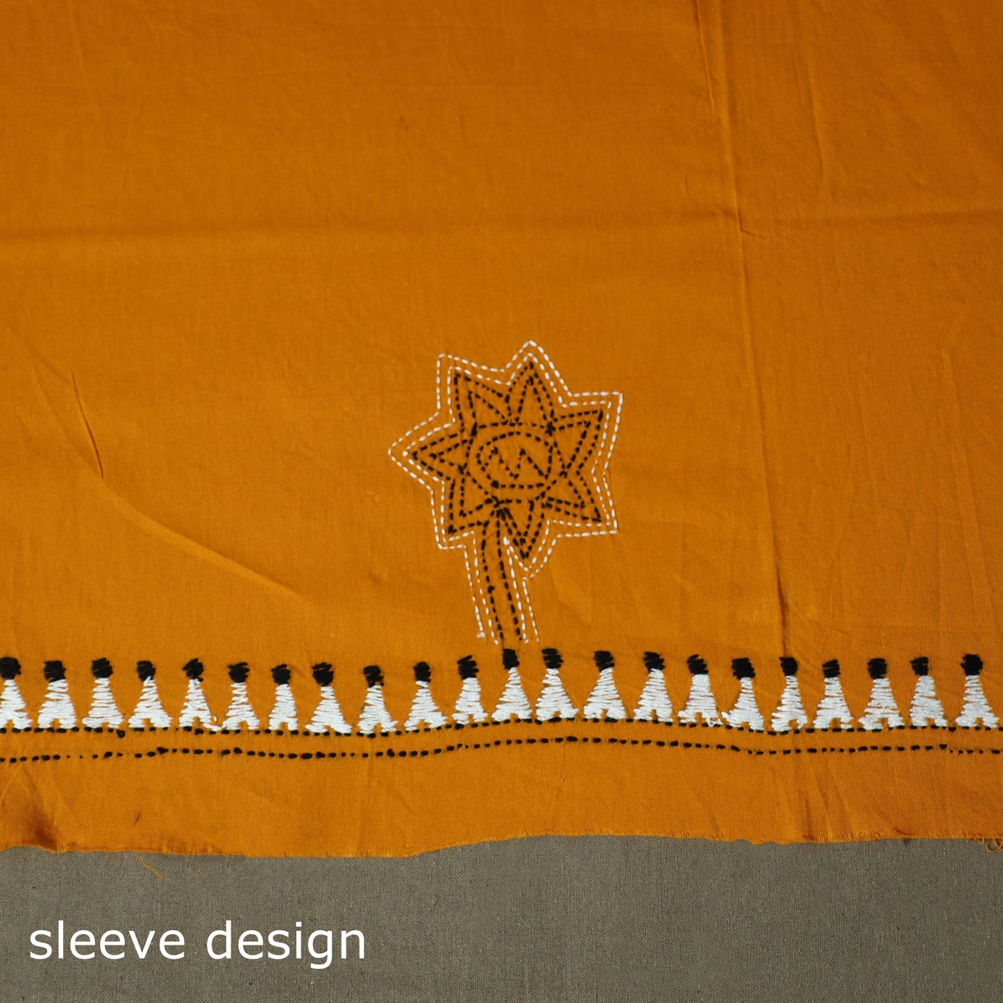 Bengal kantha hand embroidered cotton unstitched kurta