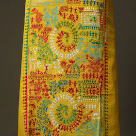 Bengal kantha hand embroidered cotton unstitched kurta