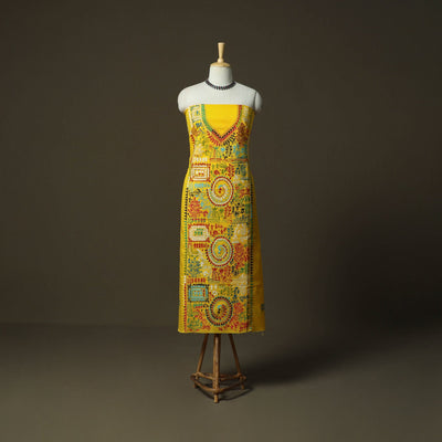 Bengal kantha hand embroidered cotton unstitched kurta