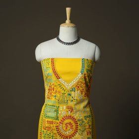 Bengal kantha hand embroidered cotton unstitched kurta