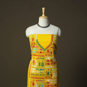 Bengal kantha hand embroidered cotton unstitched kurta