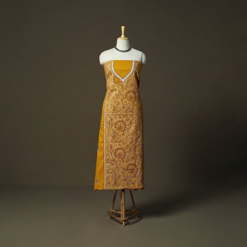 Bengal kantha hand embroidered cotton unstitched kurta