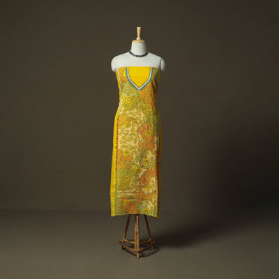 Bengal kantha hand embroidered cotton unstitched kurta