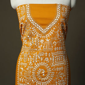 Bengal kantha hand embroidered cotton unstitched kurta