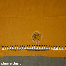 Bengal kantha hand embroidered cotton unstitched kurta