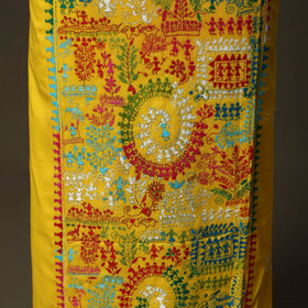 Bengal kantha hand embroidered cotton unstitched kurta