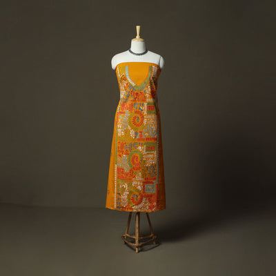 Bengal kantha hand embroidered cotton unstitched kurta