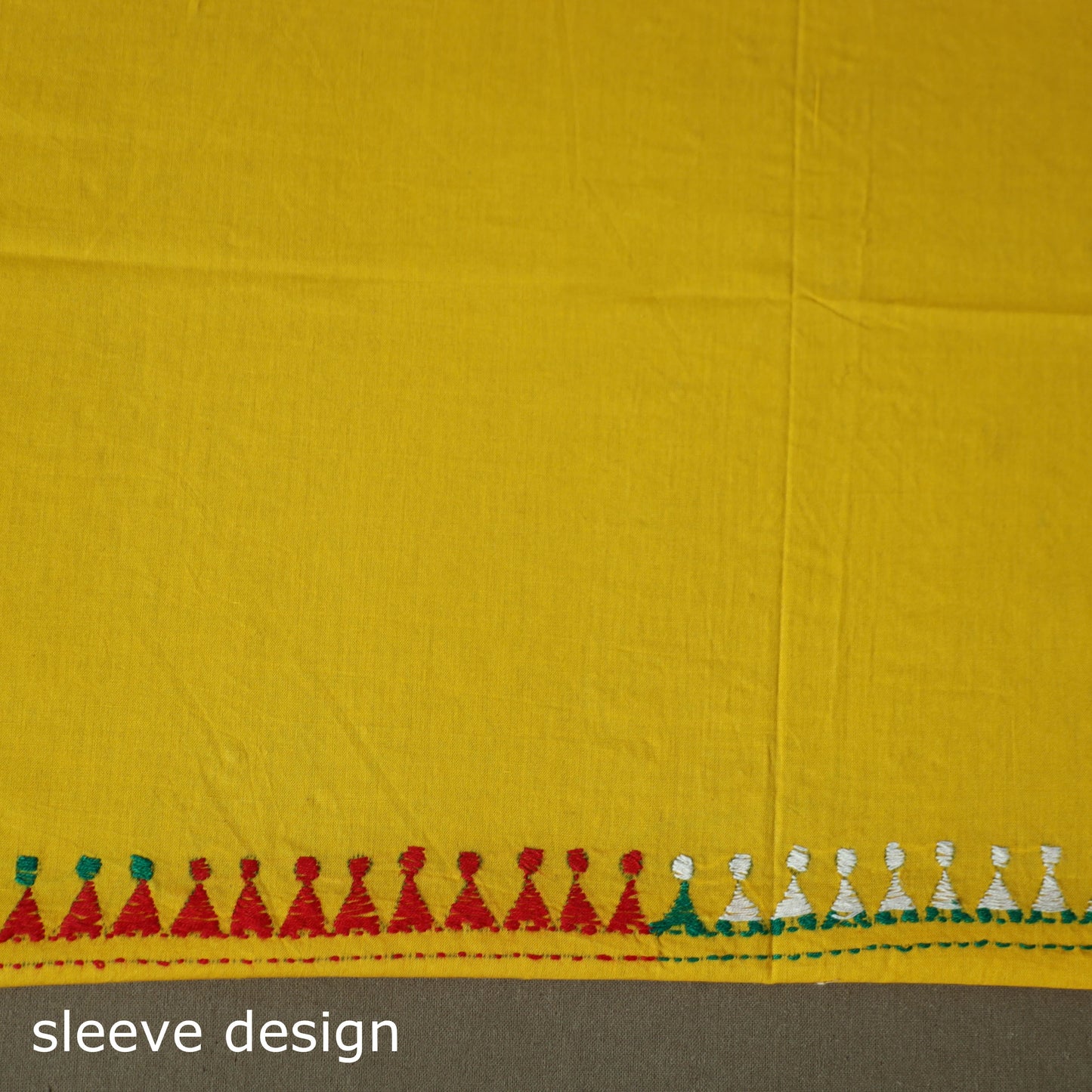 Bengal kantha hand embroidered cotton unstitched kurta