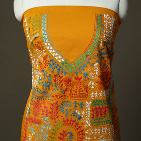 Bengal kantha hand embroidered cotton unstitched kurta