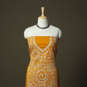 Bengal kantha hand embroidered cotton unstitched kurta