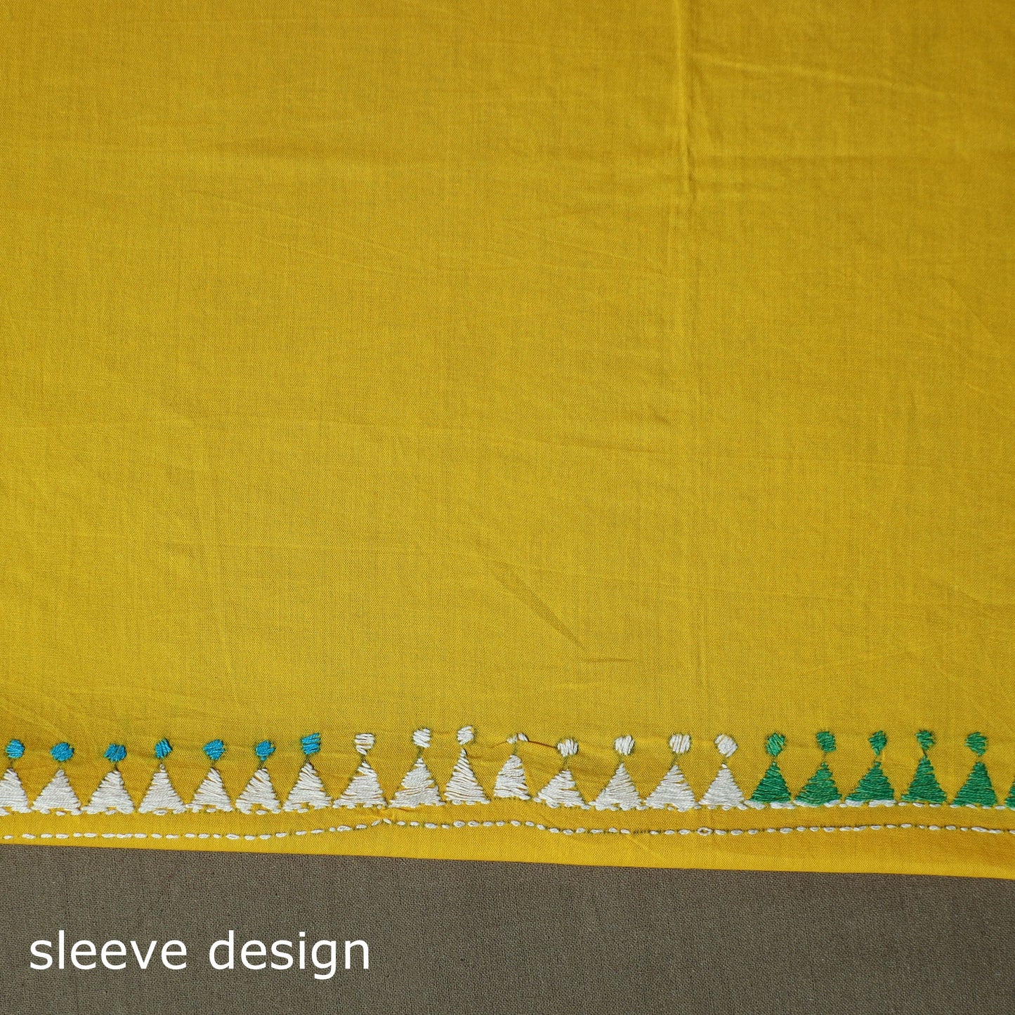 Bengal kantha hand embroidered cotton unstitched kurta