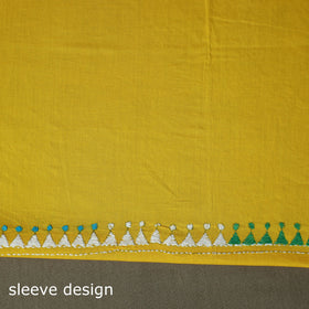 Bengal kantha hand embroidered cotton unstitched kurta