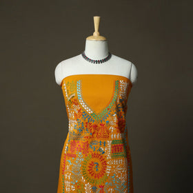 Bengal kantha hand embroidered cotton unstitched kurta
