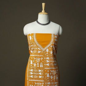 Bengal kantha hand embroidered cotton unstitched kurta
