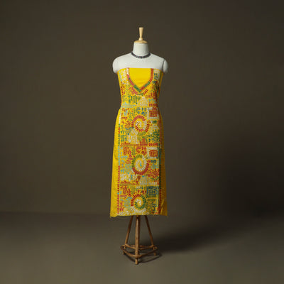 Bengal kantha hand embroidered cotton unstitched kurta