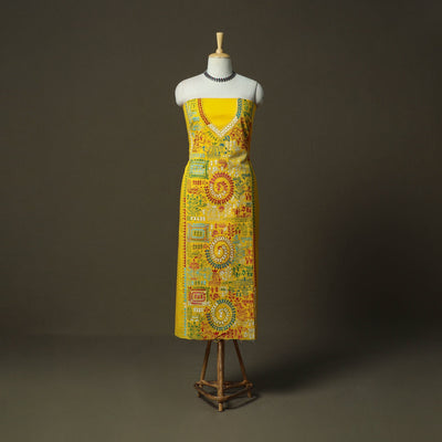 Bengal kantha hand embroidered cotton unstitched kurta