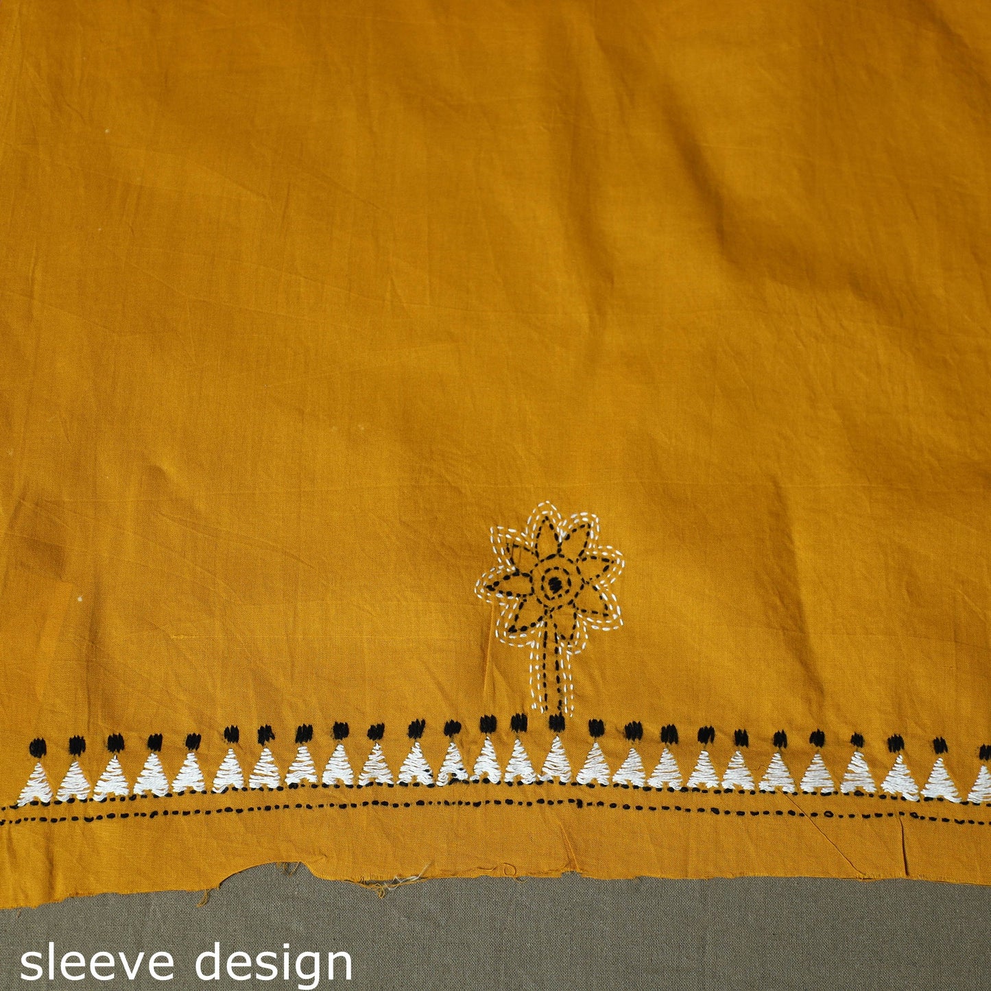 Bengal kantha hand embroidered cotton unstitched kurta