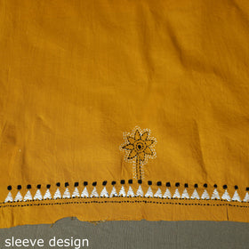 Bengal kantha hand embroidered cotton unstitched kurta