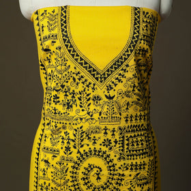 Bengal kantha hand embroidered cotton unstitched kurta
