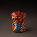 Multicolor Bengal Patua Handpainted Stainless Steel Multi Utility Canister