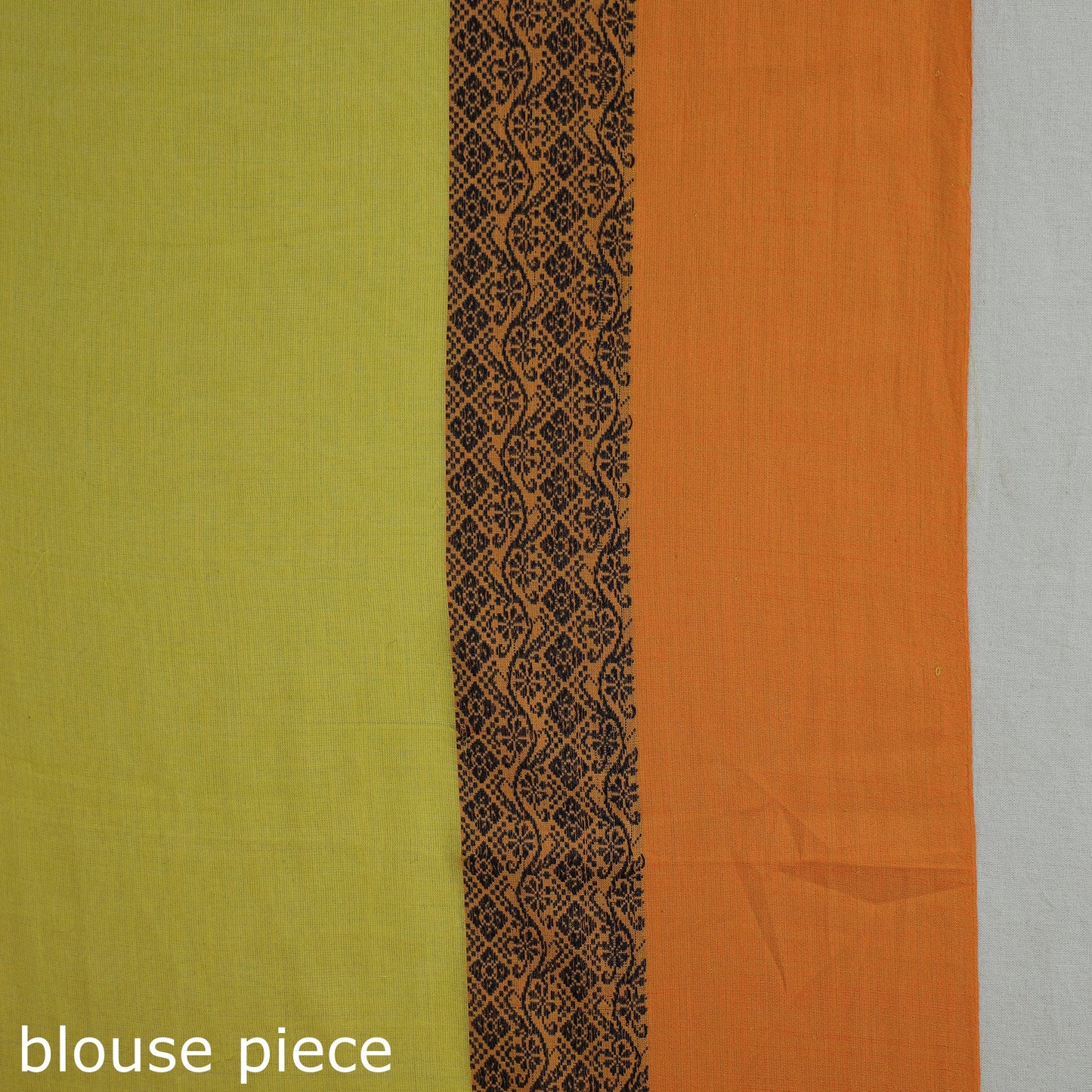 Yellow - bengal woven border handloom pure cotton saree 53