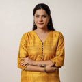 Yellow - bhagalpuri handwoven desi tussar silk long