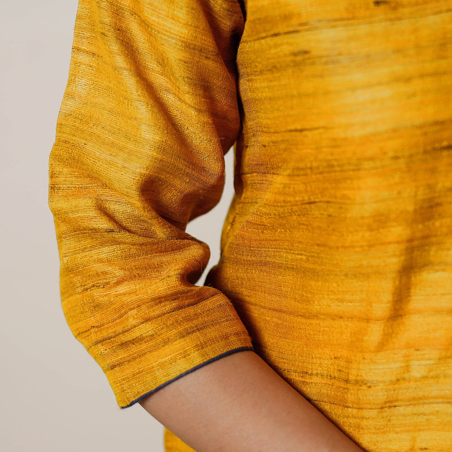 Yellow - bhagalpuri handwoven desi tussar silk long