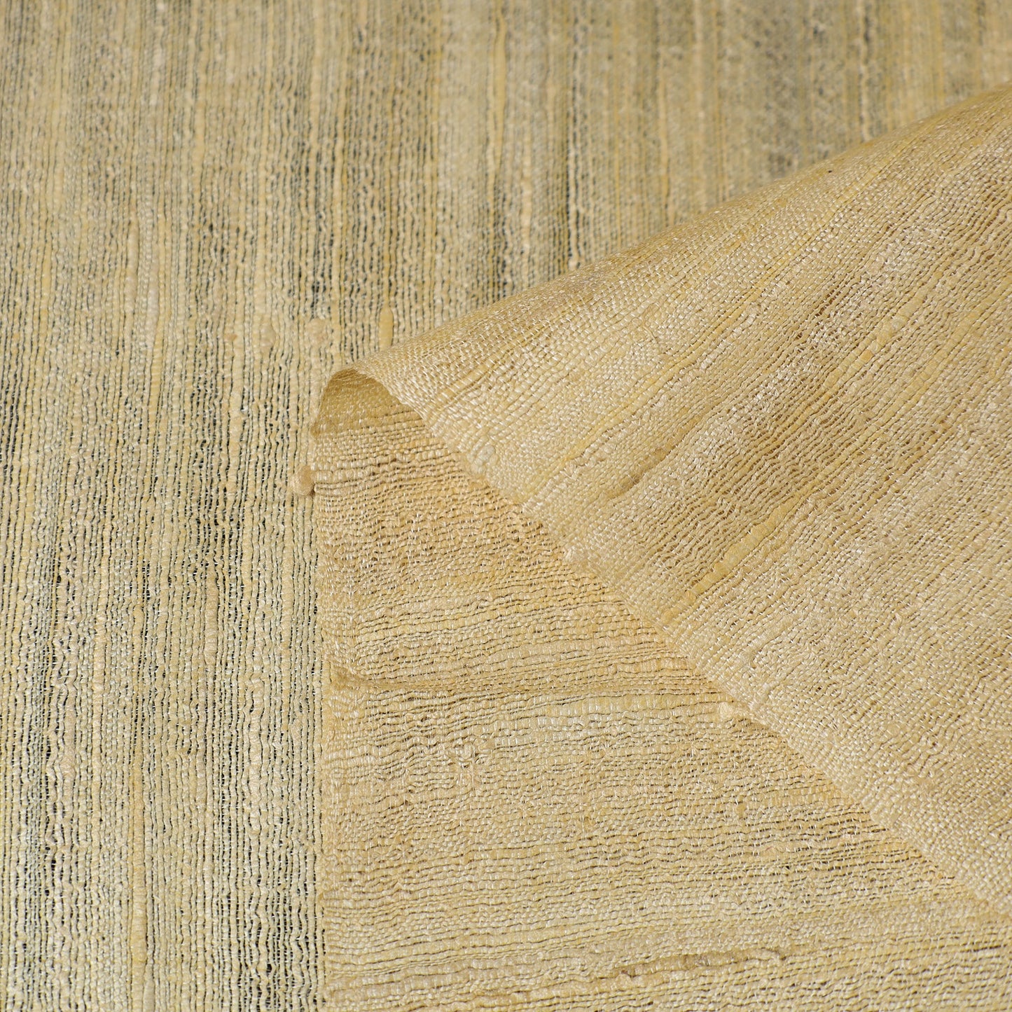 Yellow Bhagalpuri Handwoven Pure Desi Tussar Silk Fabric