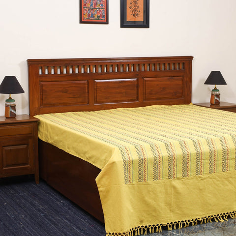 Bijnor pure handloom cotton double bed sheet (108 x 90 in)